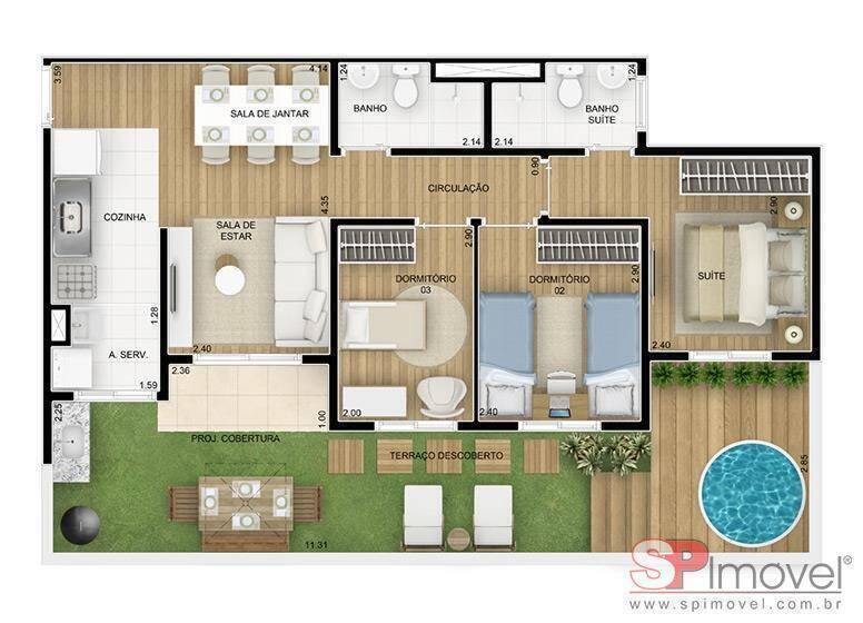 Apartamento à venda com 3 quartos, 82m² - Foto 2